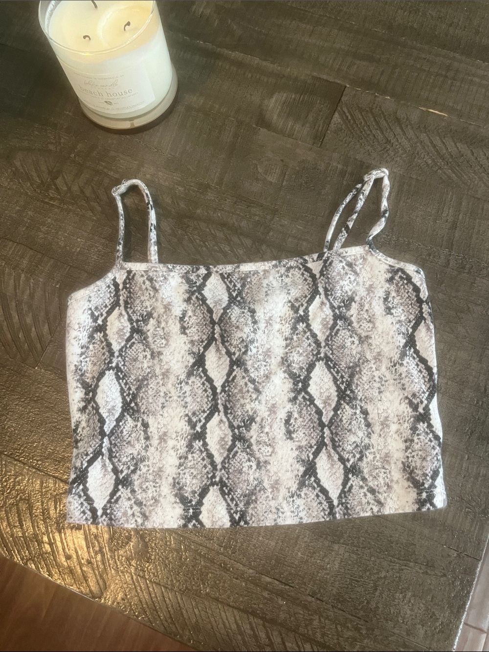 Forever 21 Snake Print Cropped Cami Top